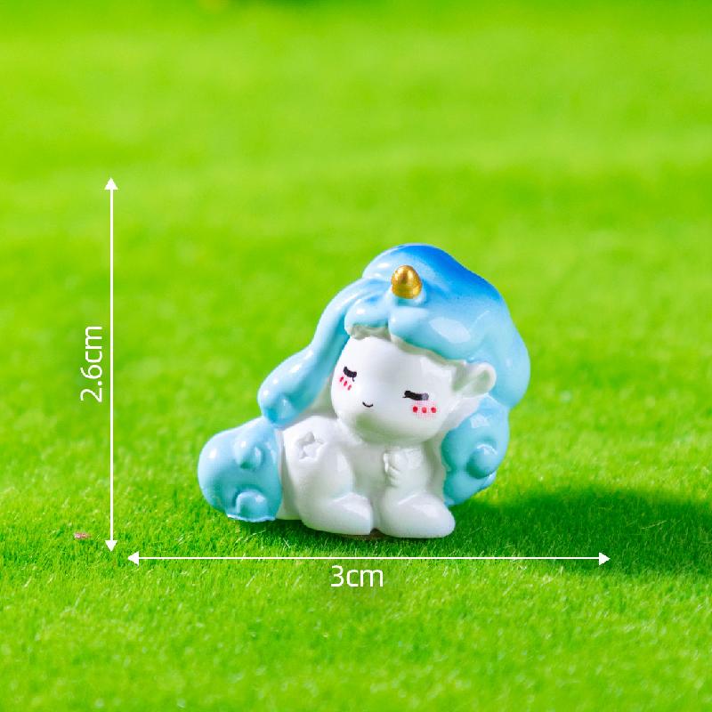 微景观创意彩虹小独角兽萌粒公仔园艺造景 DIY装饰配件迷你小摆件