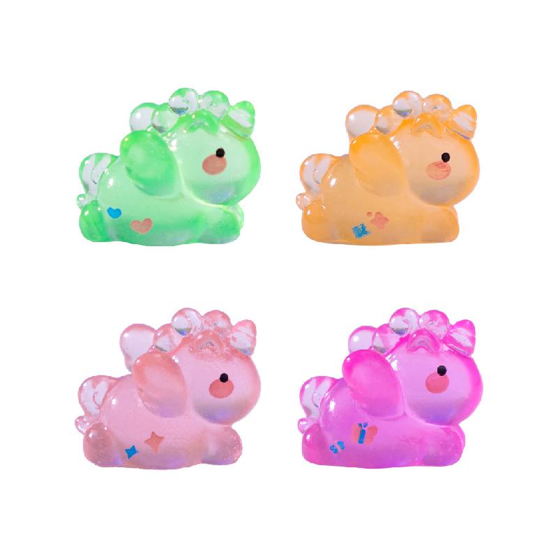 跨境新品微景观创意夜光趴趴独角兽公仔 DIY装饰品配件迷你小摆件