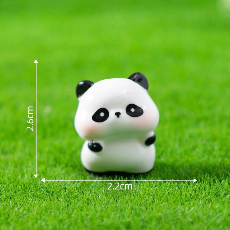 微景观创意可爱植绒公仔肉肉小熊猫萌粒 DIY装饰品配件迷你小摆件