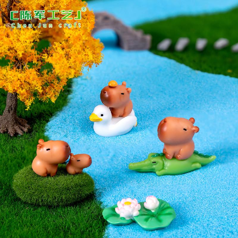 Mô hình chuột lang Capybara mini dễ thương, trang trí xe và bàn (ZC-1084)