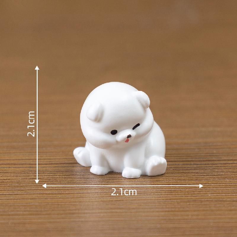 微景观创意可爱胖胖小白狗萌粒公仔 DIY装饰品配件迷你桌面小摆件