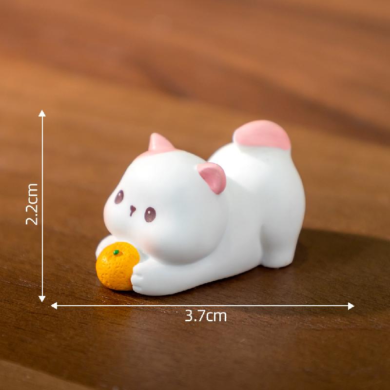 Tiểu cảnh mèo quanh lửa, nhà búp bê trà mini dễ thương (ZC-94)