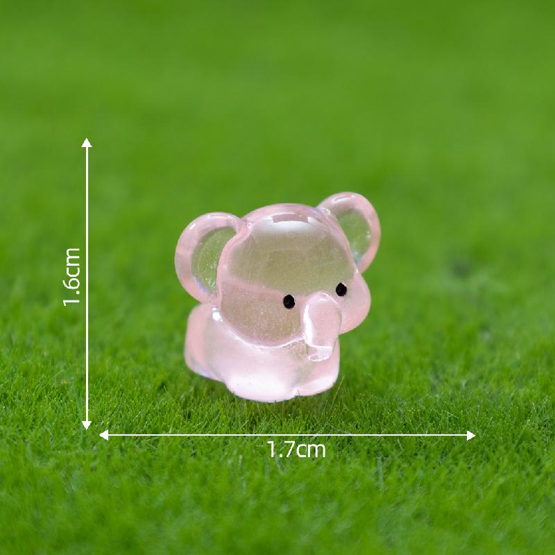 微景观创意夜光小象萌粒园艺造景 DIY装饰品挂配件迷你树脂小摆件