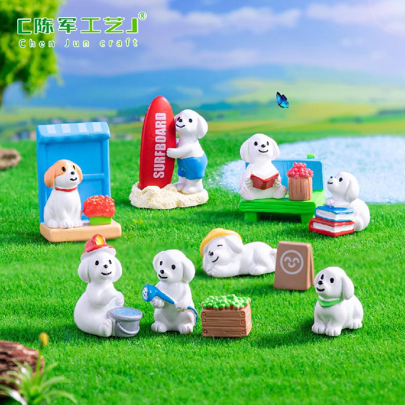 Phụ Kiện Tiểu Cảnh Tiểu cảnh chó lướt sóng, sân vườn DIY, phụ kiện xe hơi tiểu cảnh mini dễ thương (ZC-545)