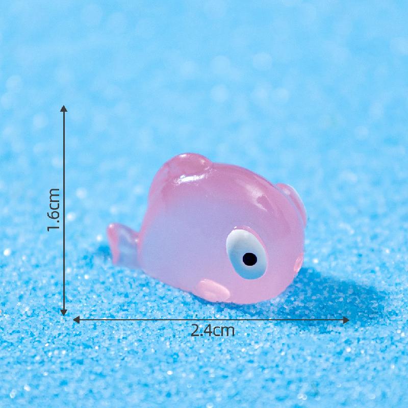 微景观创意夜光胖胖鱼海洋鱼缸造景造景 DIY装饰品配件迷你小摆件