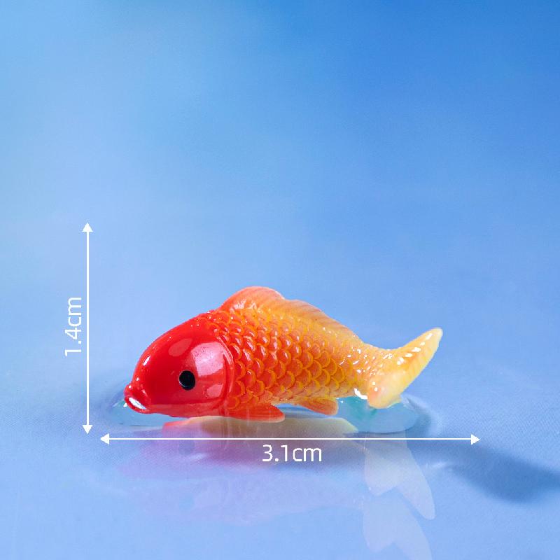微景观创意写实小锦鲤金鱼萌粒鱼缸造景 DIY装饰品配件迷你小摆件