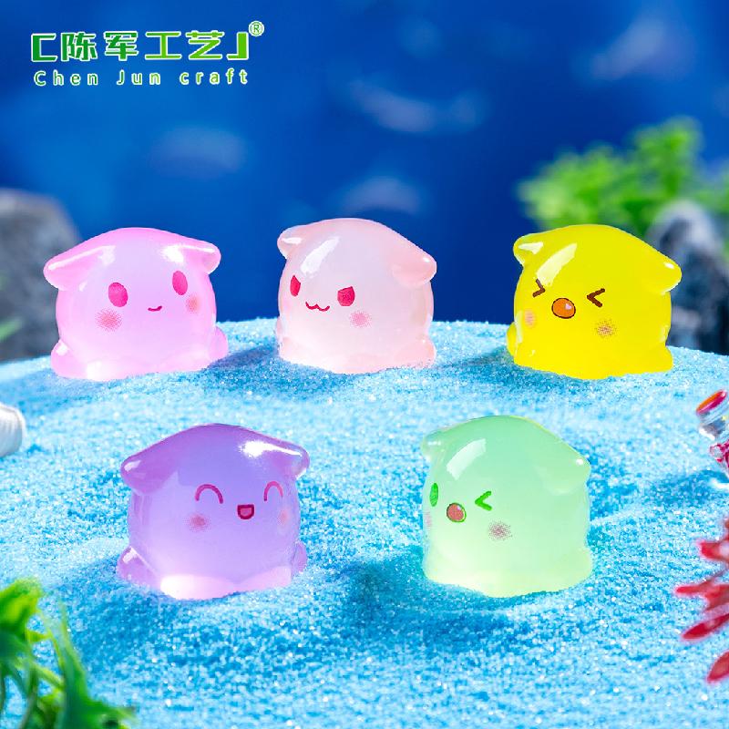 跨境外贸微景观创意夜光小章鱼海洋造景 DIY装饰品配件迷你小摆件