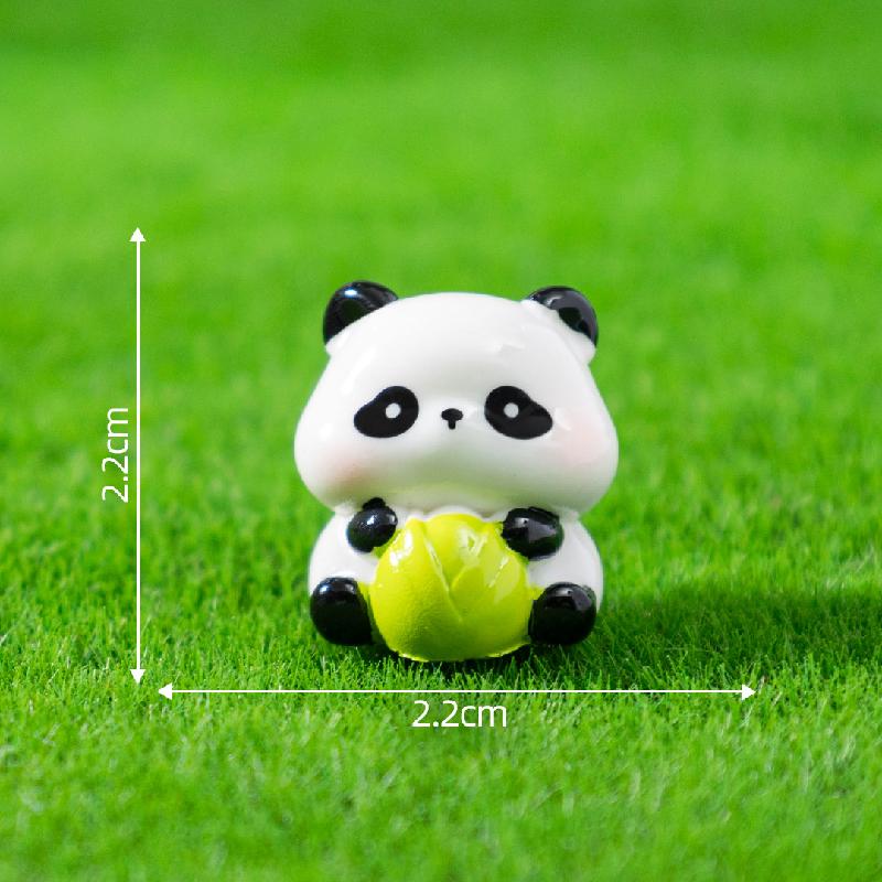微景观创意可爱植绒公仔肉肉小熊猫萌粒 DIY装饰品配件迷你小摆件