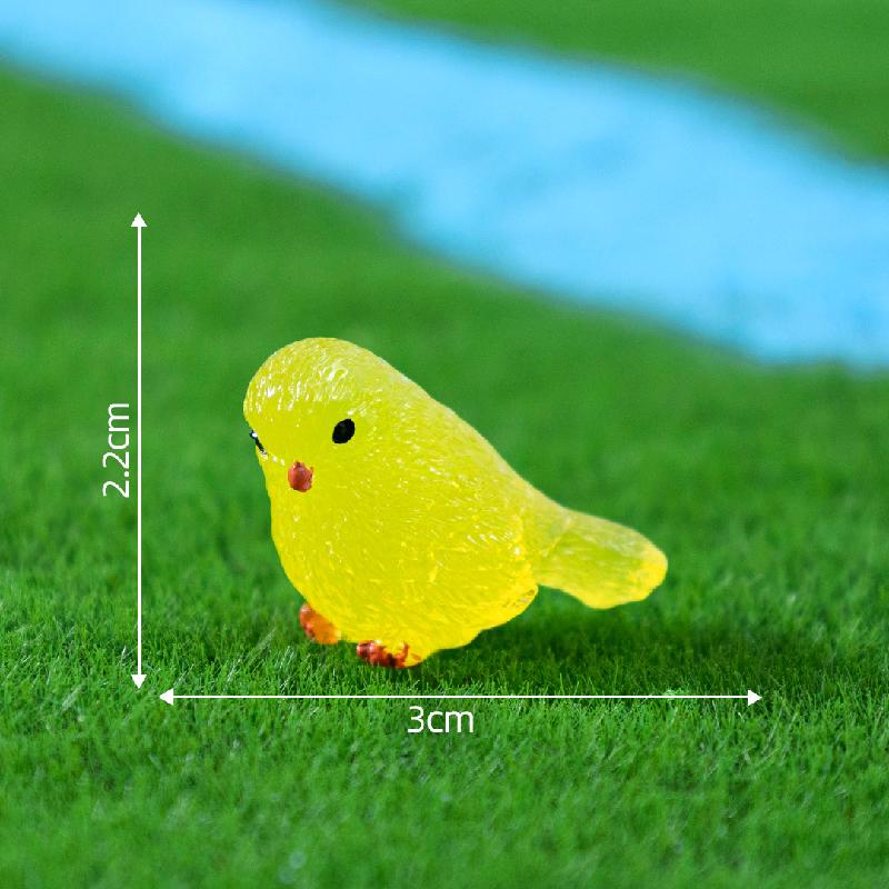 跨境微景观卡通夜光小鸟园艺造景 DIY装饰品挂配件迷你树脂小摆件