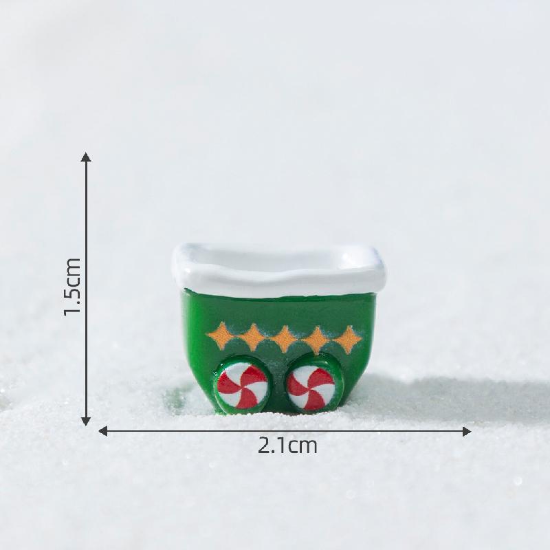 跨境新品圣诞雪人小鹿萌粒雪地造景 DIY装饰品配件迷你桌面小摆件