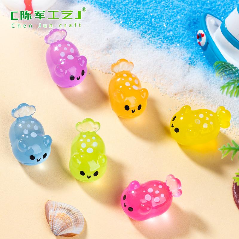 跨境新品微景观夜光炫彩海蛞蝓海洋动物 DIY装饰品配件迷你小摆件