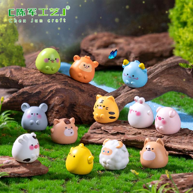 微景观创意可爱十二生肖小动物萌粒公仔 DIY装饰品配件迷你小摆件