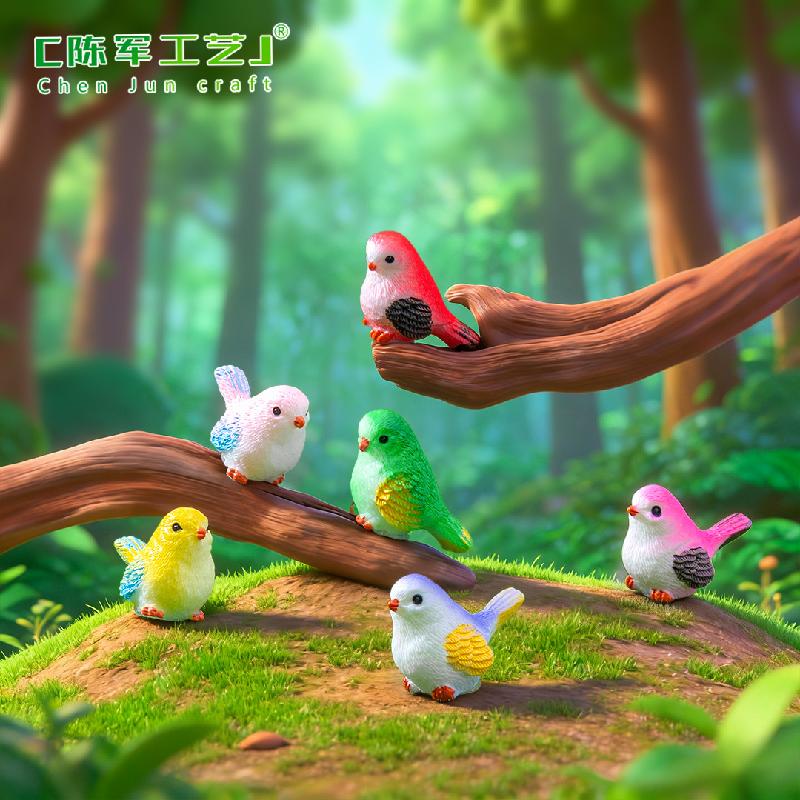 Tiểu cảnh chim nhỏ, phụ kiện trang trí cây cảnh nhựa (ZC-163)