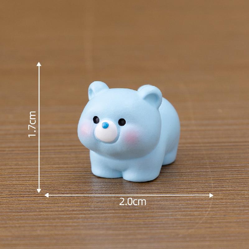 微景观创意萌萌小熊公仔萌粒娃娃屋 DIY装饰品配件迷你车载小摆件