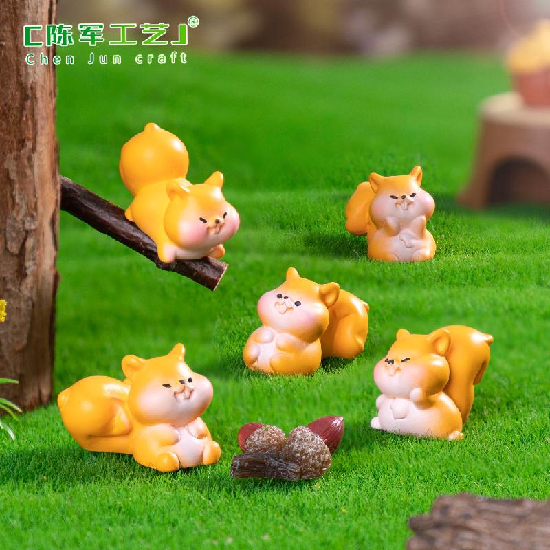 微景观创意可爱胖胖小松鼠园艺造 DIY装饰品挂配件迷你桌面小摆件