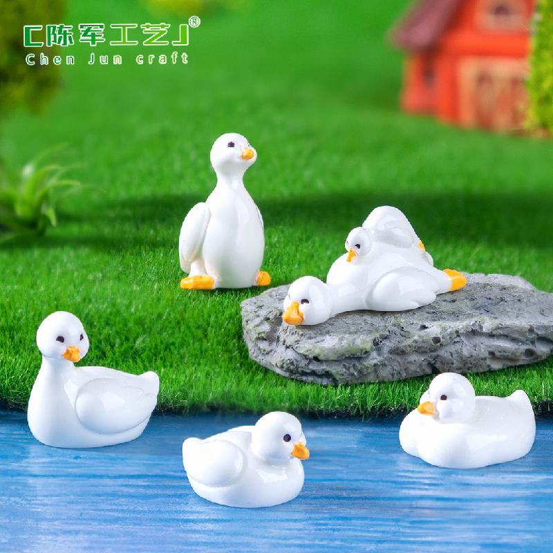 微景观创意可爱白白胖胖小鸭子园艺造景 DIY装饰品配件迷你小摆件