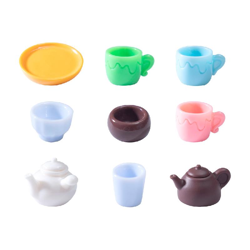 微景观创意多彩杯子茶壶娃娃屋 DIY装饰品配件迷你树脂桌面小摆件