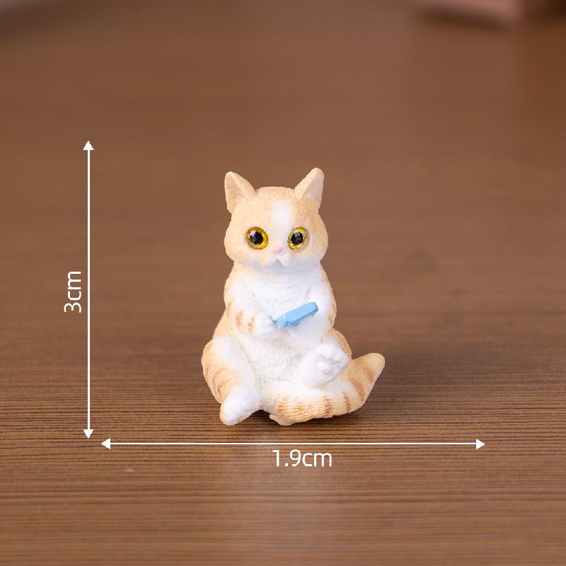 Tiểu cảnh mèo tinh nghịch, búp bê DIY, phụ kiện xe hơi tiểu cảnh mini đáng yêu (ZC-536)
