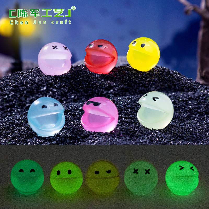 跨境外贸微景观创意夜光豆豆人萌粒 DIY装饰品配件迷你桌面小摆件