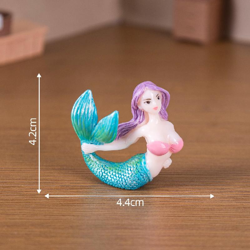 微景观创意洗浴美人鱼小猫娃屋造景 DIY装饰品配件迷你桌面小摆件