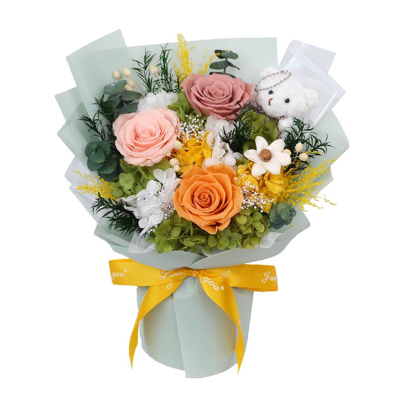 Bó hoa hồng vĩnh cửu quà giáo viên Thất Tịch Valentine cao cấp (HK-40)