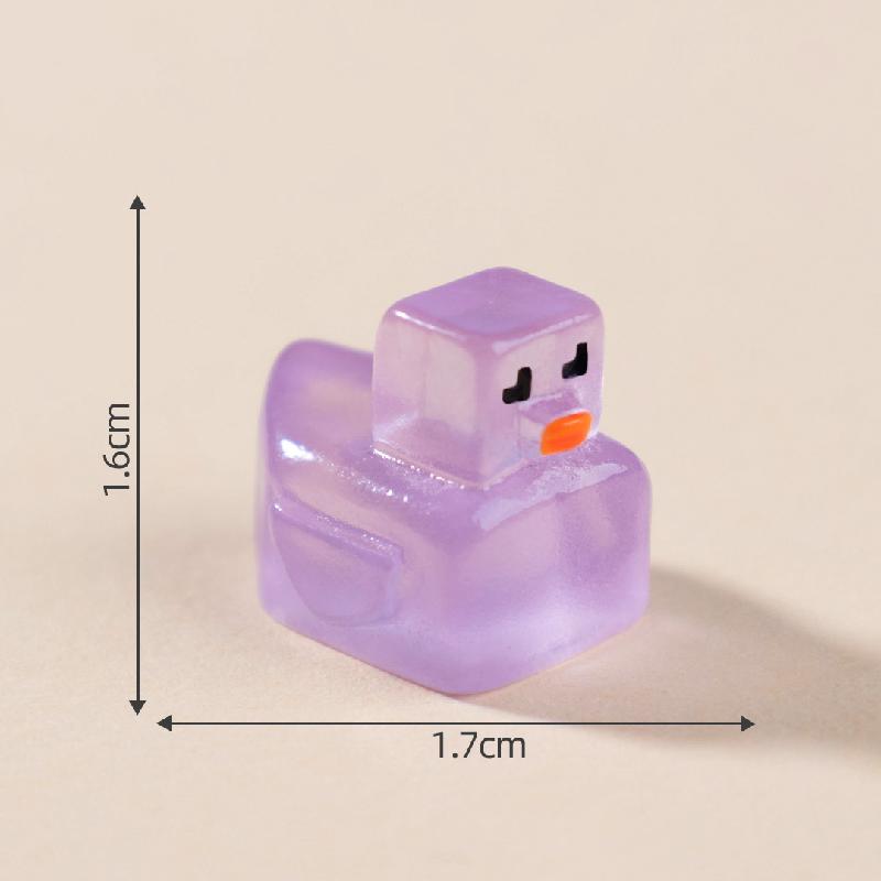 跨境微景观创意夜光格子方块小黄鸭盲袋 DIY装饰品配件迷你小摆件