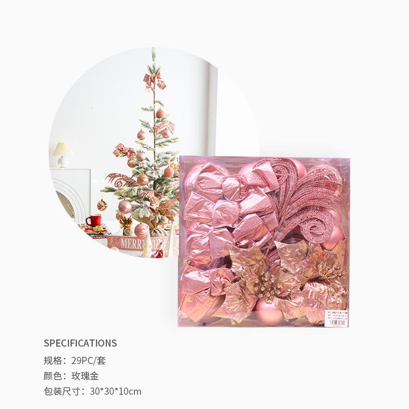 Trang trí Noel: Bóng vàng champagne, nơ trang trí đẹp