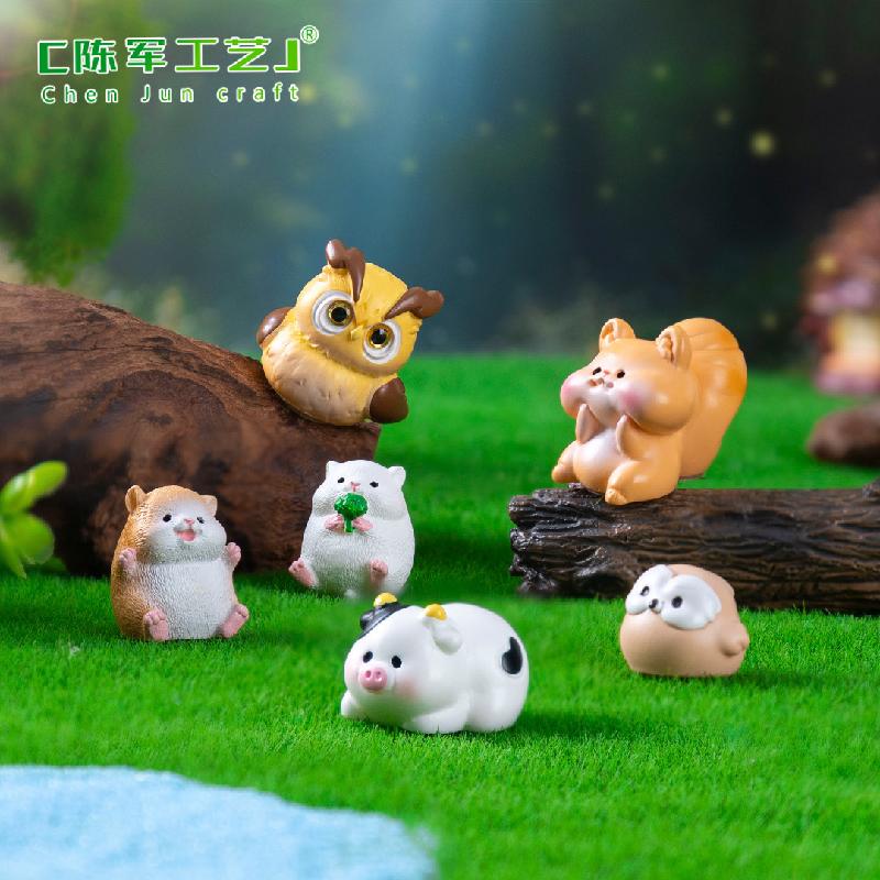 Tiểu cảnh động vật rừng: cú, búp bê DIY, phụ kiện treo bàn tiểu cảnh mini (ZC-495)