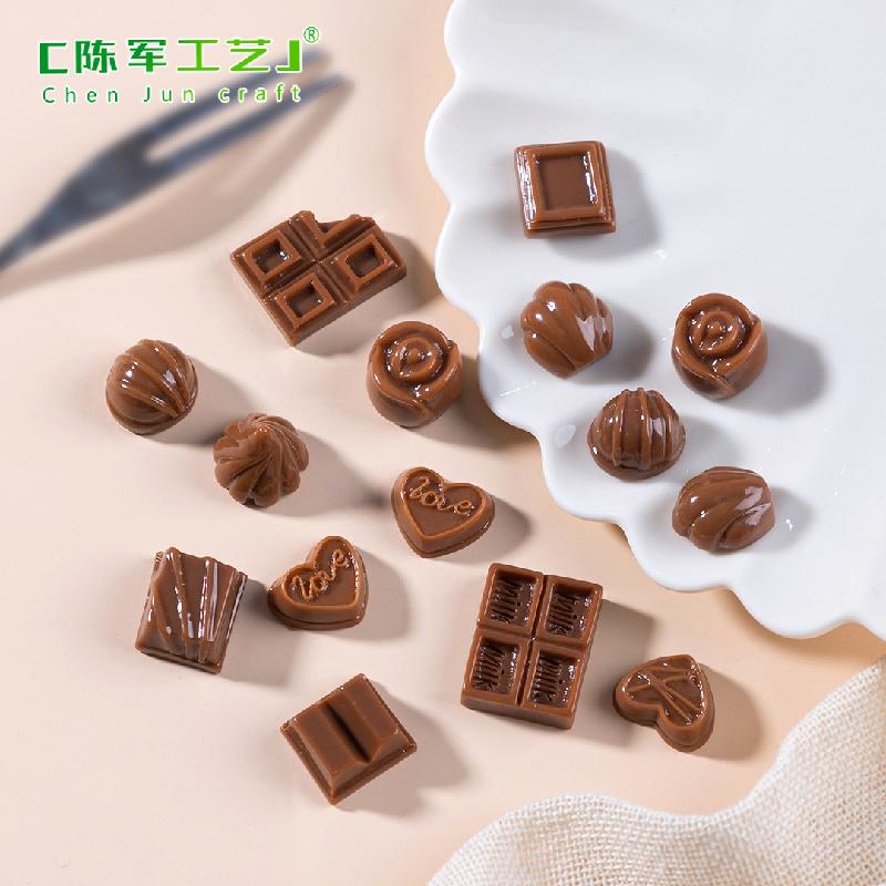 微景观创意仿真巧克力食玩 DIY装饰发夹冰箱贴配件迷你树脂小摆件