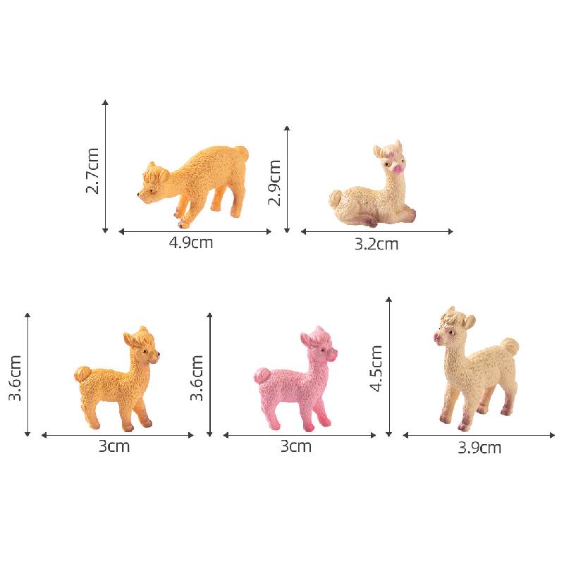 微景观创意仿真可爱羊驼公仔园艺造景DIY装饰品配件PVC塑料小摆件