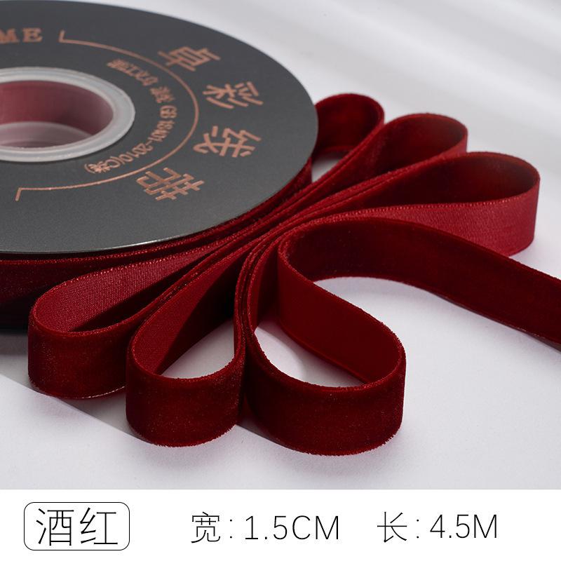 Ruy băng đỏ rượu vang, dây lụa nhung cao cấp, gói quà, buộc hoa, trang trí Noel sang trọng và tinh tế