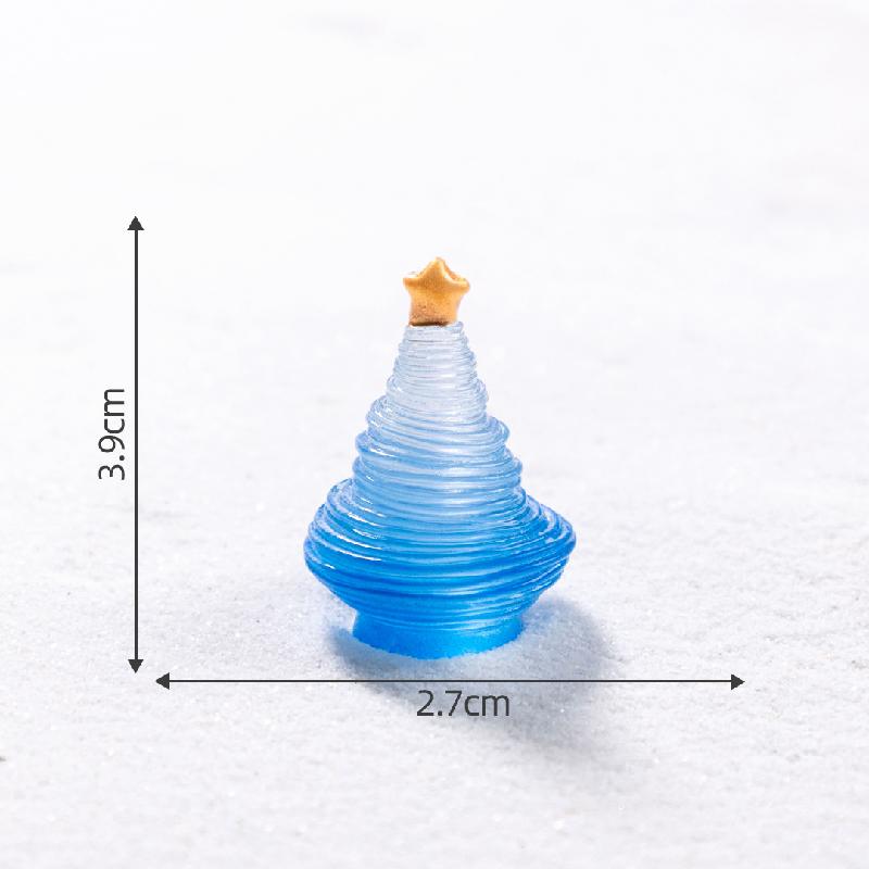 跨境微景观创意夜光拉丝圣诞树雪地造景 DIY装饰品配件迷你小摆件