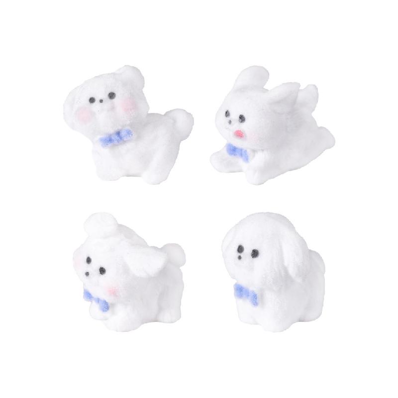 植绒风雨小狗萌粒公仔 DIY装饰品钥匙扣包包挂配件迷你桌面小摆件