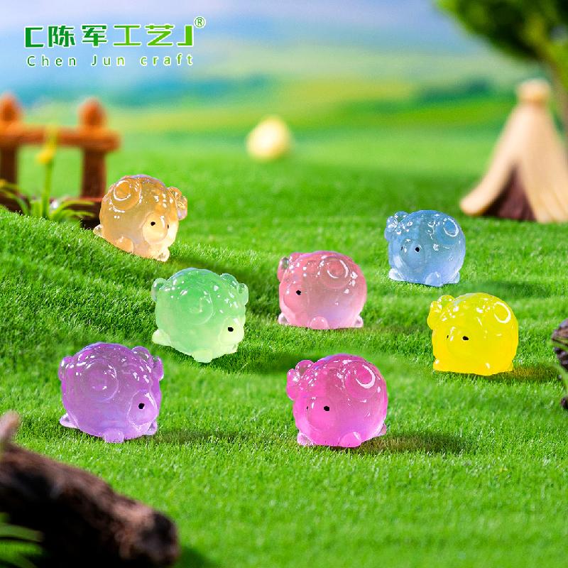 新品微景观创意夜光小绵羊公仔动物萌粒 DIY装饰品配件迷你小摆件