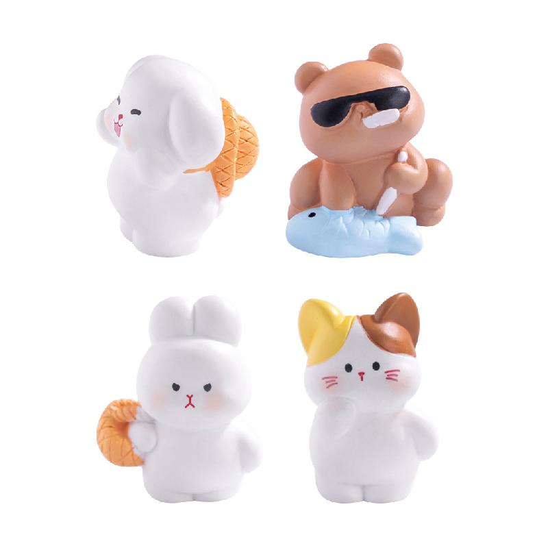 微景观创意可爱小动物菜市场公仔 DIY装饰品挂配件迷你桌面小摆件