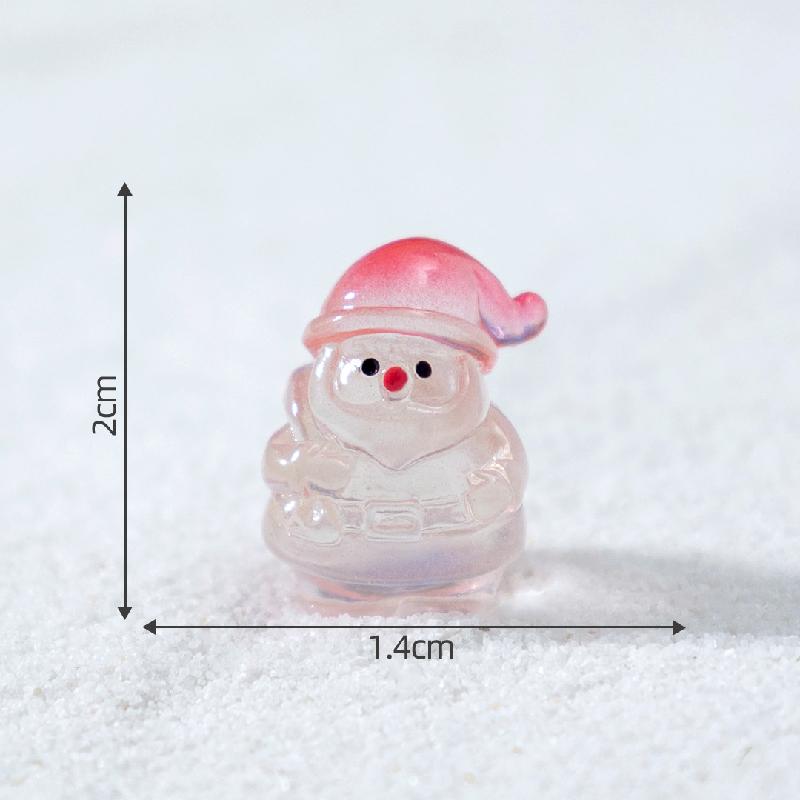 微景观创意夜光圣诞老人萌粒造雪景 DIY装饰品配件迷你树脂小摆件
