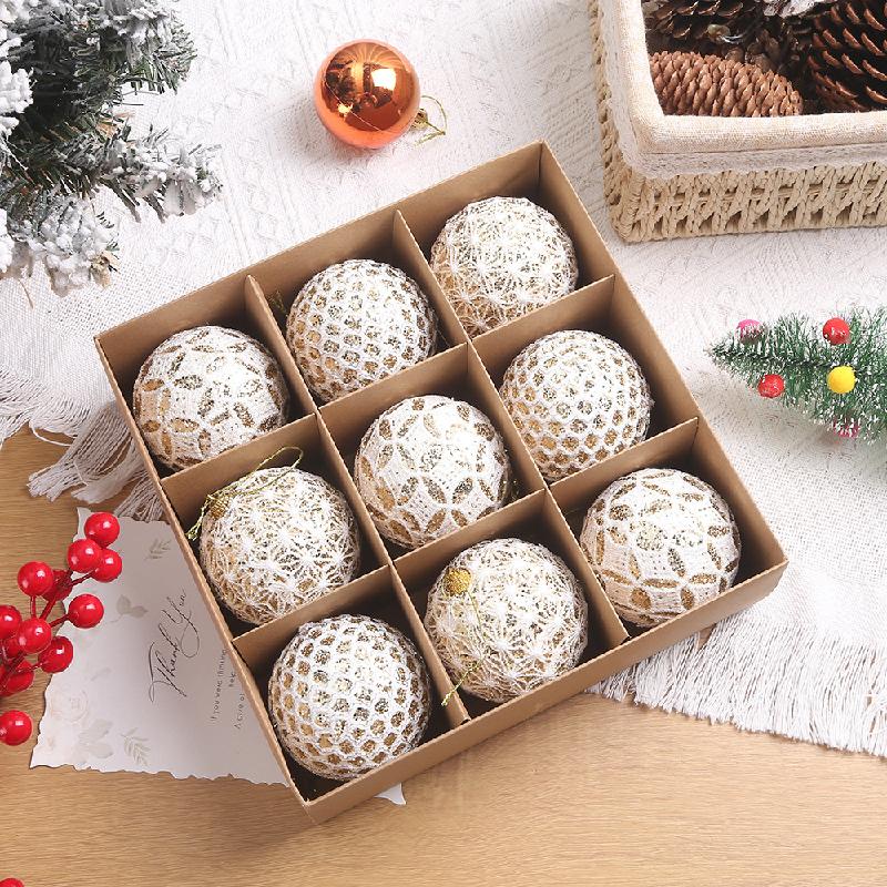 Trang trí Noel: Bóng ren 8cm, đẹp mắt cho dịp lễ đặc biệt