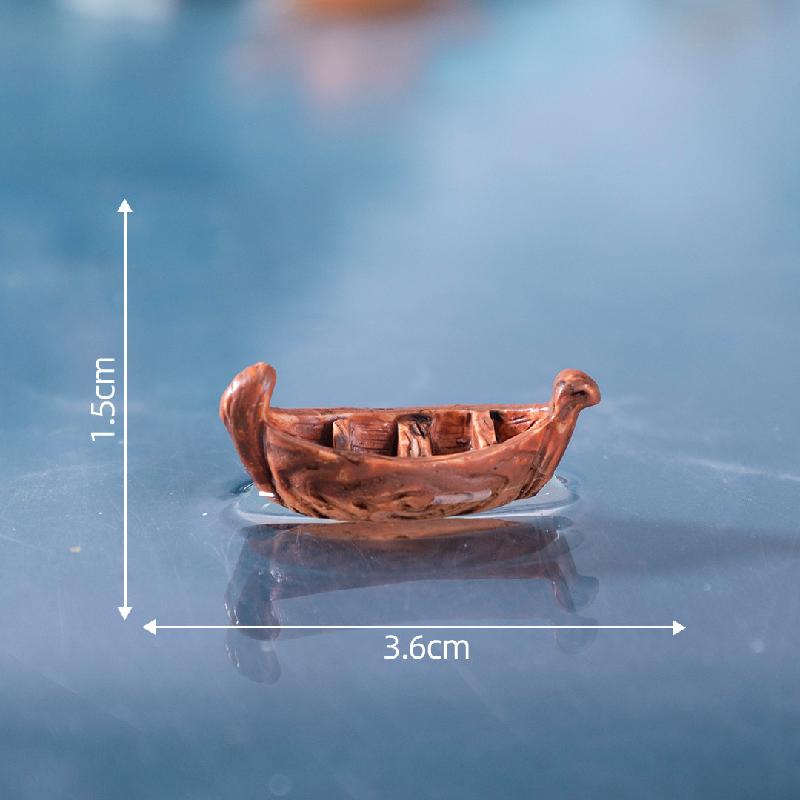微景观创意船舶小船乌篷船古风造景 DIY装饰品配件迷你树脂小摆件
