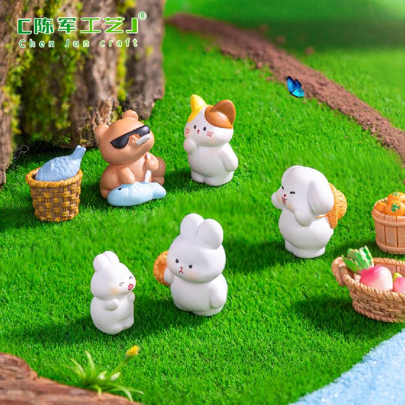 微景观创意可爱小动物菜市场公仔 DIY装饰品挂配件迷你桌面小摆件