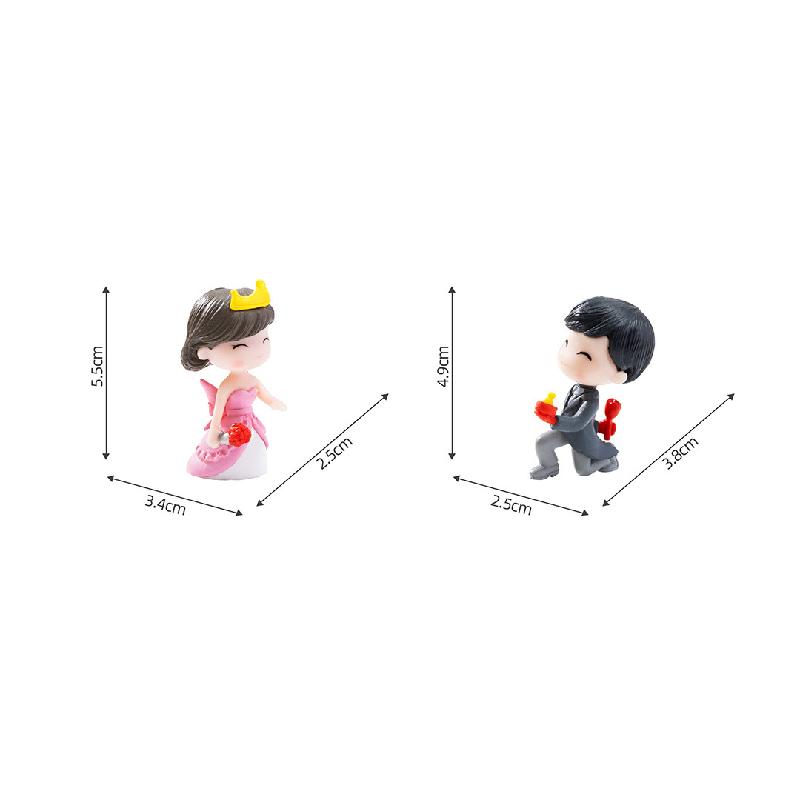 Tiểu cảnh đôi tình nhân, phụ kiện trang trí cây cảnh dễ thương (ZC-535)