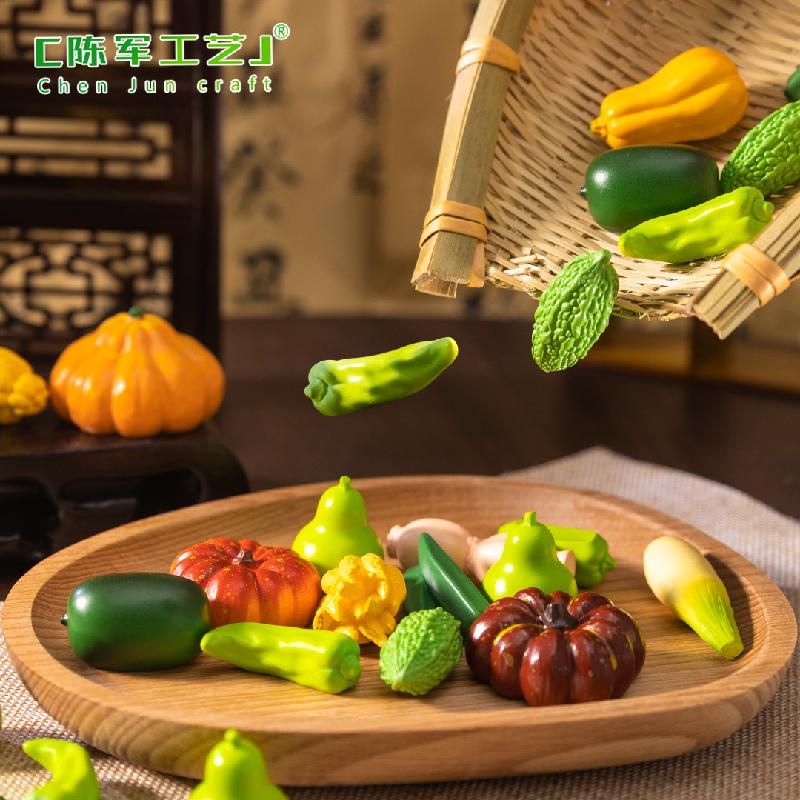 微景观创意仿真南瓜青椒小蔬菜食玩 diy装饰品发夹配件迷你小摆件