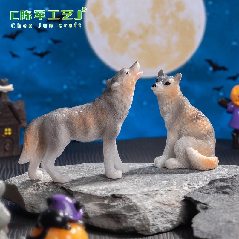 Tiểu cảnh sói thật, búp bê DIY, phụ kiện resin tiểu cảnh mini sáng tạo (ZC-546)