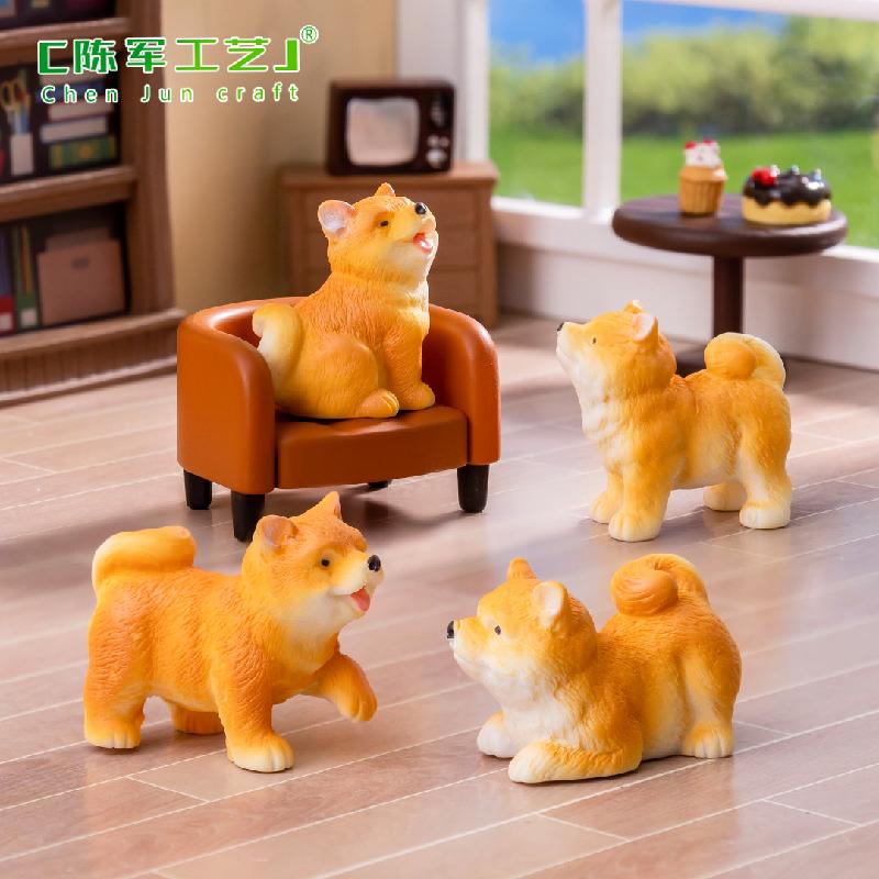 Chó Shiba Inu mini đáng yêu - phụ kiện trang trí DIY, mô hình chó con cho xe ô tô và trang trí bàn nhỏ (ZC-1382)