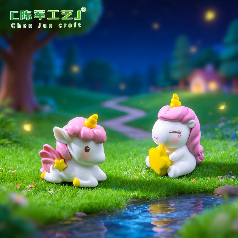 Tiểu cảnh ngôi sao và kỳ lân, trang trí quả cầu DIY mini (ZC-293)