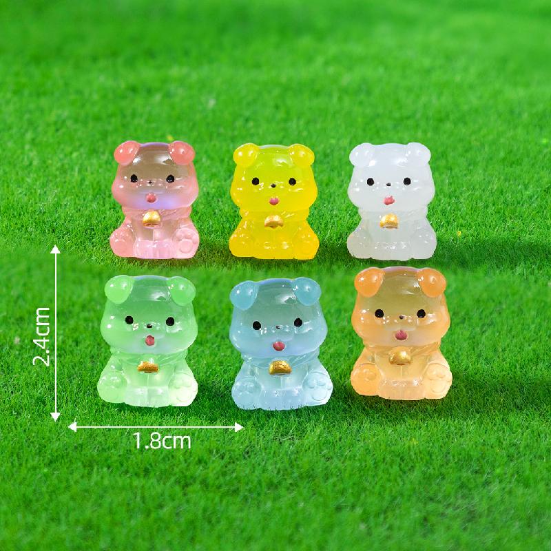 跨境新品微景观夜光小狗河马公仔萌粒 diy装饰品挂配件迷你小摆件