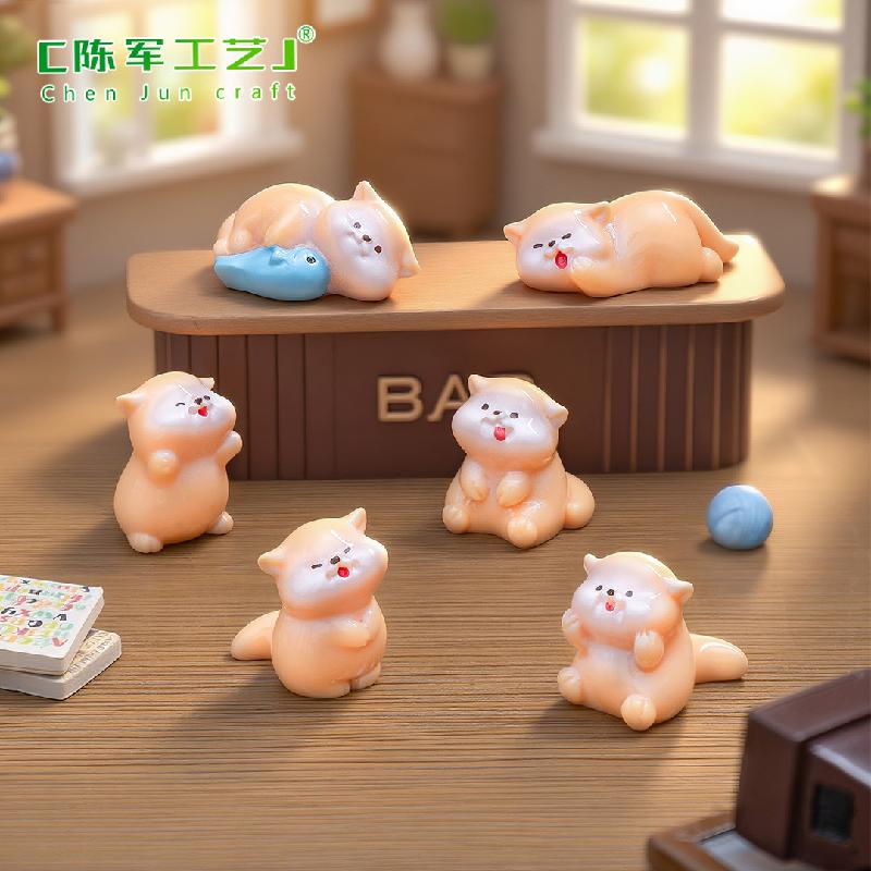 微景观创意可爱小水獭萌粒公仔娃屋 DIY装饰品配件迷你桌面小摆件