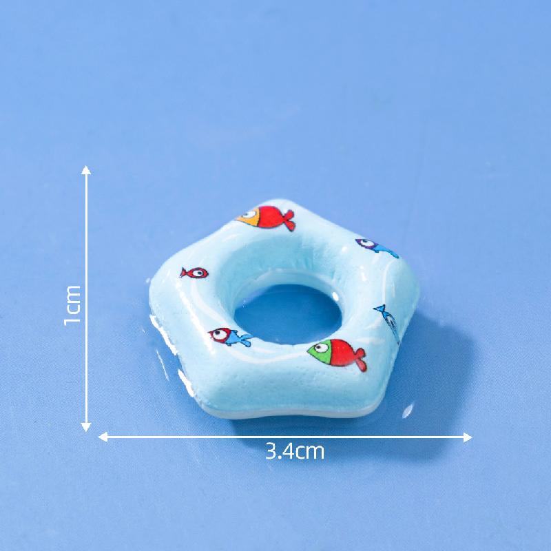 微景观创意游泳圈气垫船海洋动物水族造景 DIY装饰配件迷你小摆件