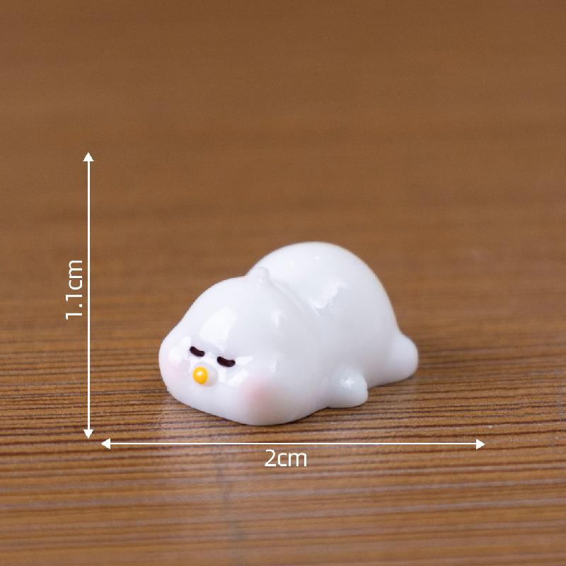 微景观创意可爱搞怪小白鸭公仔娃屋DIY装饰品配件迷你车载小摆件
