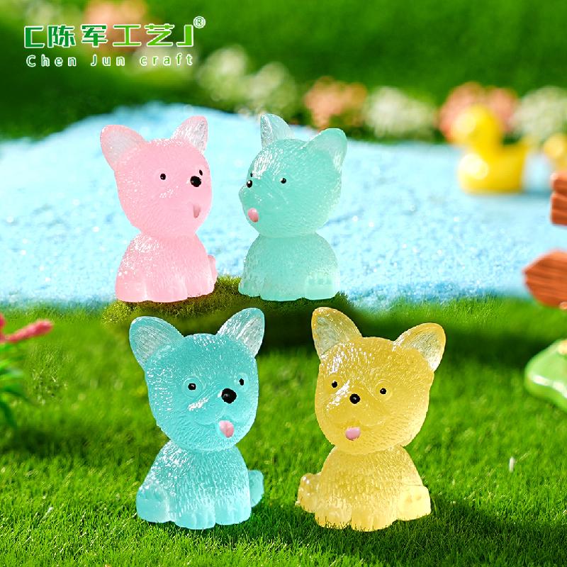 微景观创意夜光小狗园艺造景 DIY装饰品配件迷你汽车载桌面小摆件