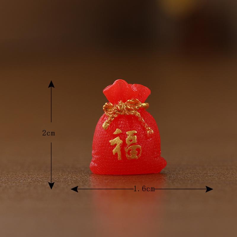 Thỏ và bao lì xì Tết - phụ kiện DIY, mô hình mini bằng resin cho nhà búp bê (ZC-1418)